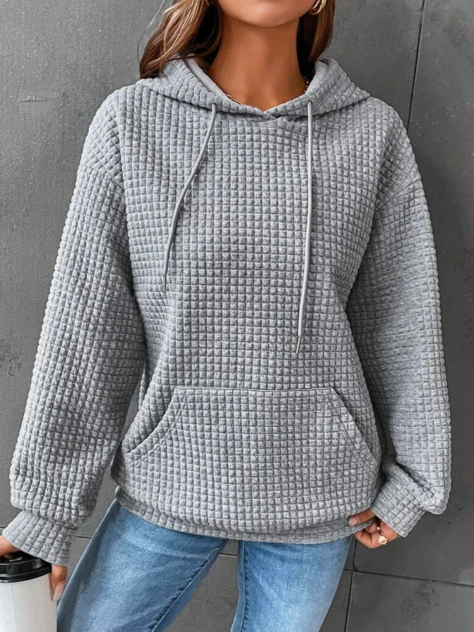 Women's Relaxed Fit Hoodie Grey Cotton - 3