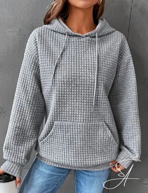 Women's Oversized Hoodie Gray Cotton Casual Sweatshirt - 4