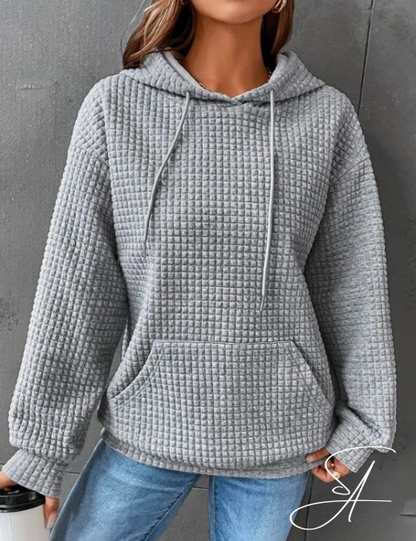 Women's Oversized Hoodie Gray Cotton Casual Sweatshirt - 4