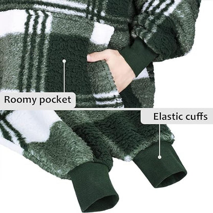 Women's Oversized Hoodie Grey Fleece - 2