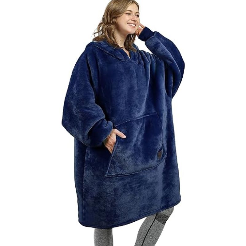 Women's Oversized Hoodie Grey Fleece - 12