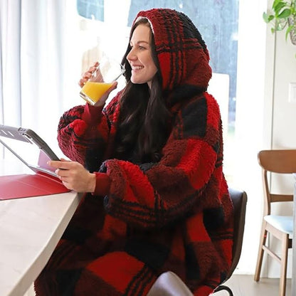 Women's Oversized Hoodie Grey Fleece - 5