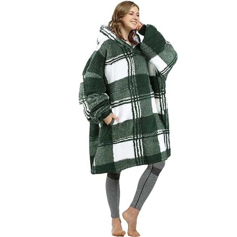 Women's Oversized Hoodie Grey Fleece - 10