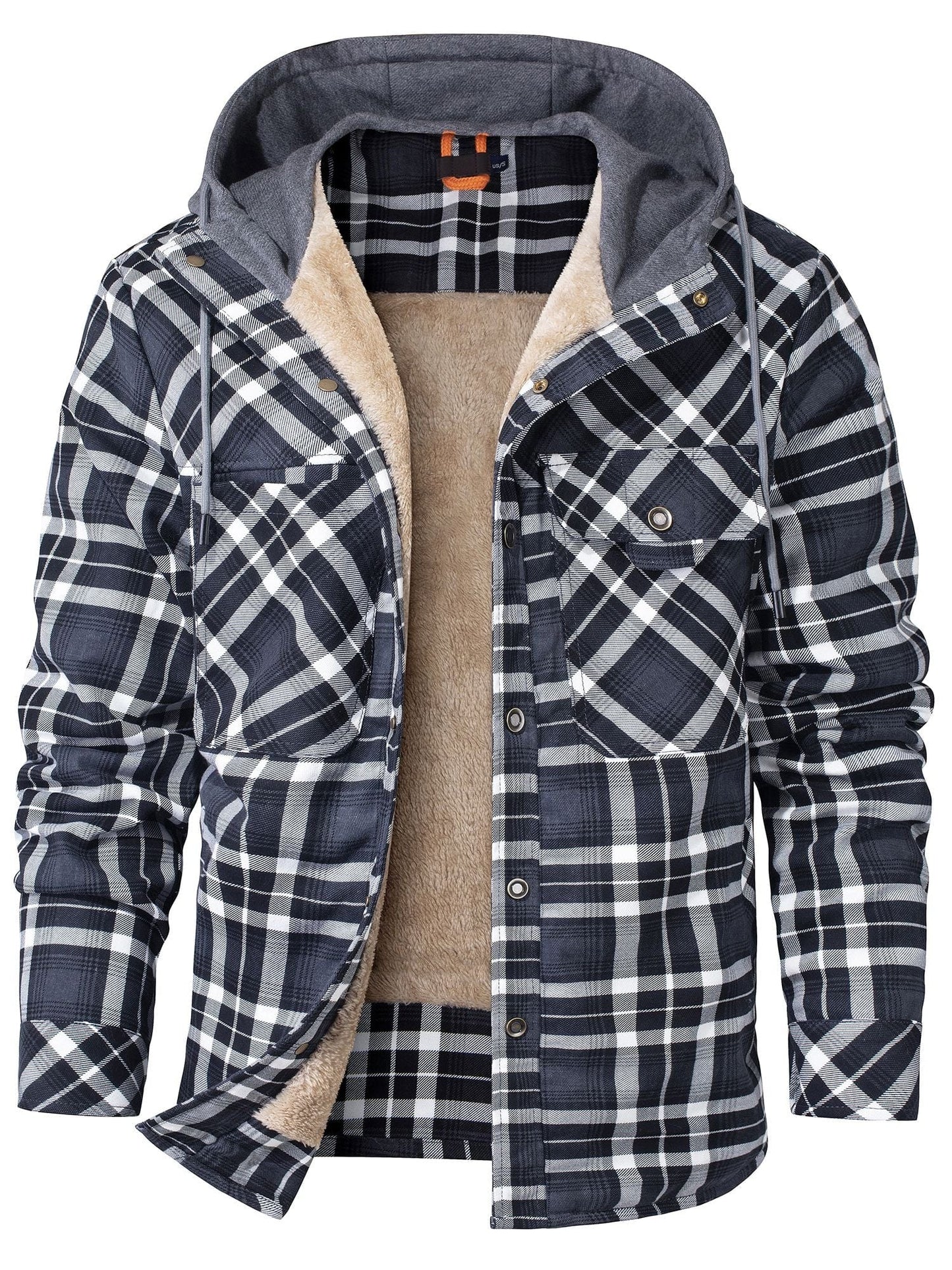 Women's Jacket Green Flannel Faux Fur Lining - 2