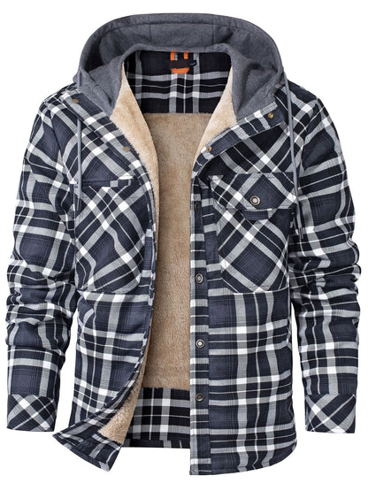 Women's Jacket Green Flannel Faux Fur Lining - 2