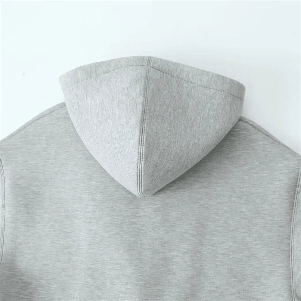 Women's Hooded Vest Grey Cotton-Polyester Blend - 7