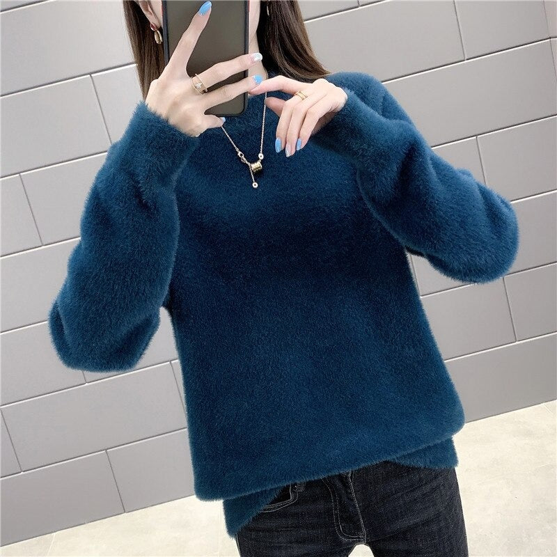 Warm, Thick, and Cozy Cotton Pullover Sweater Tops 0