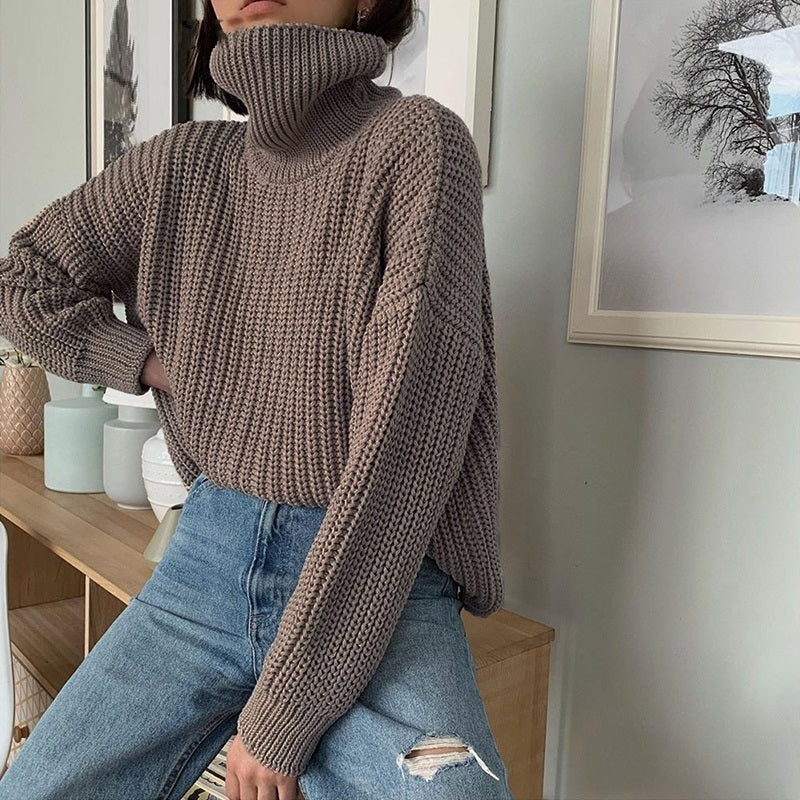 Warm and Chic Turtle Neck Knitted Pullover Sweaters 5