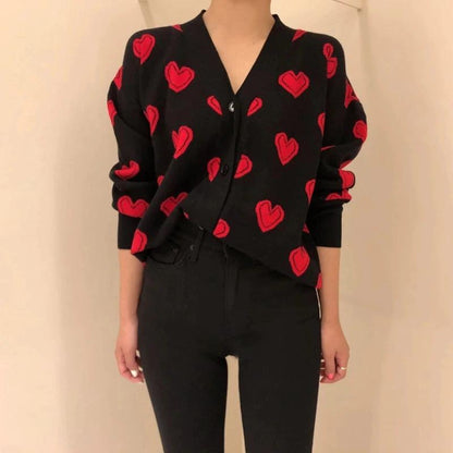 Warm and Comfy Be My Valentine Cardigan Top 2