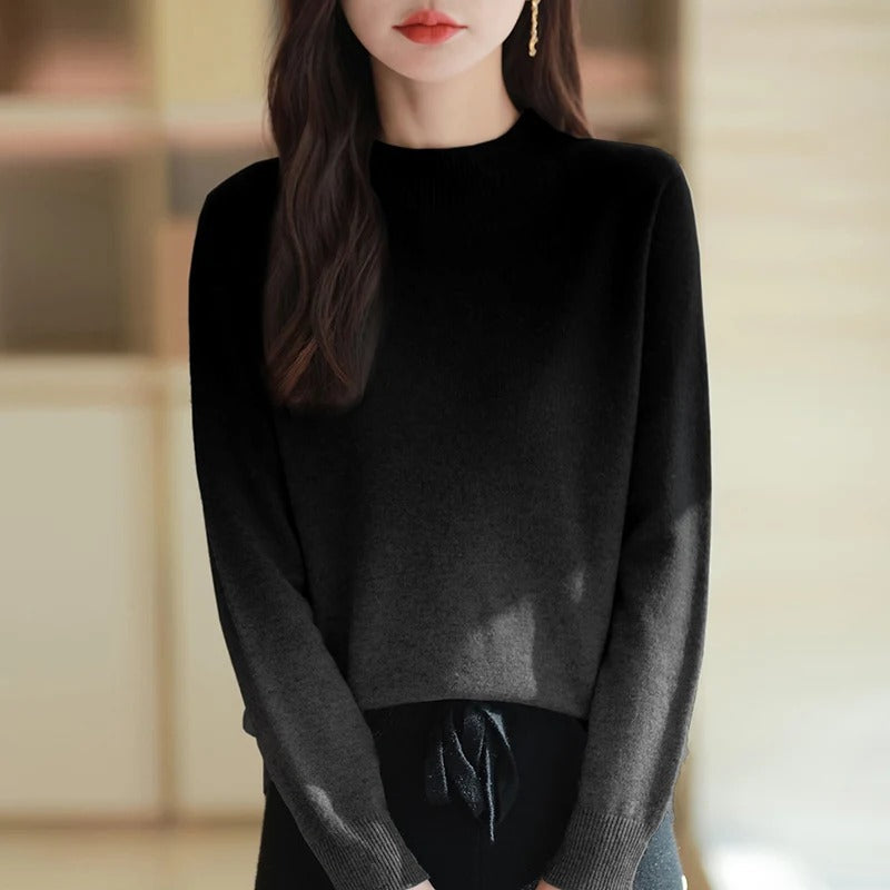 Warm and Trendy Ombre Wool Sweater for Women with Long Sleeves 4