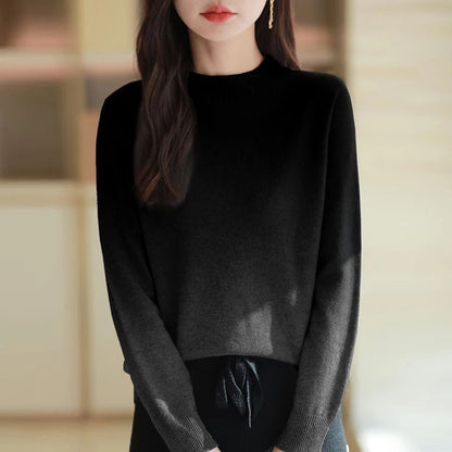 Warm and Trendy Ombre Wool Sweater for Women with Long Sleeves 4