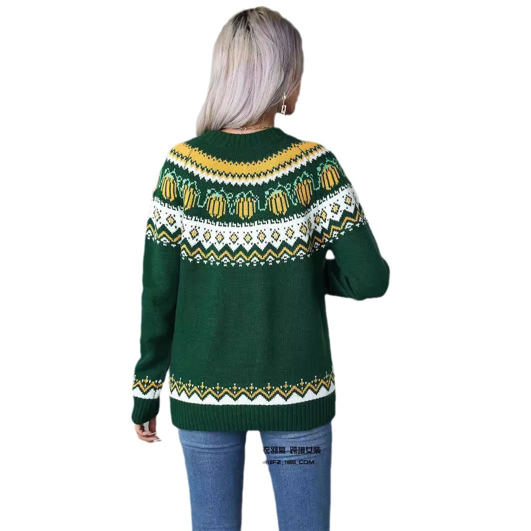 Women's Ethnic Sweater Warm Cozy Fabric - 3