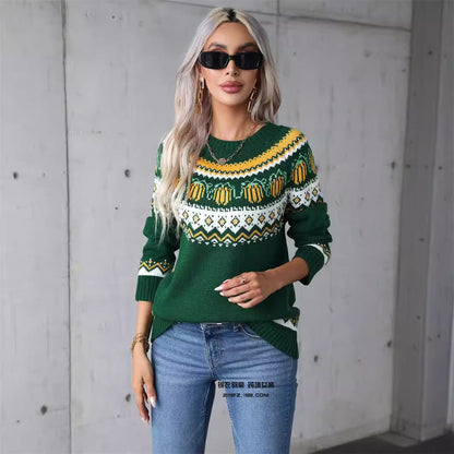 Women's Ethnic Sweater Warm Cozy Fabric - 5