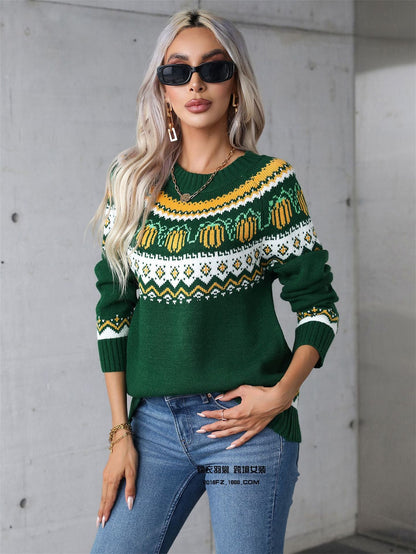 Women's Ethnic Sweater Warm Cozy Fabric - 6