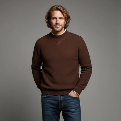 Men's Textured Crew-Neck Sweater – product view | Hensley London