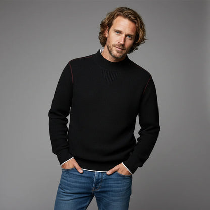 Men's Textured Crew-Neck Sweater – product view | Hensley London