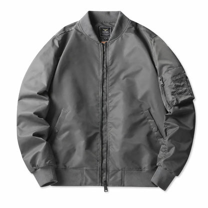 Men's MA-1 Ribbed Bomber Jacket – ribbed cuff and hem detail | Hensley London