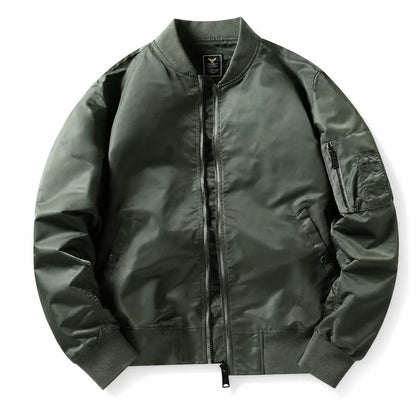Men's MA-1 Ribbed Bomber Jacket – back view | Hensley London