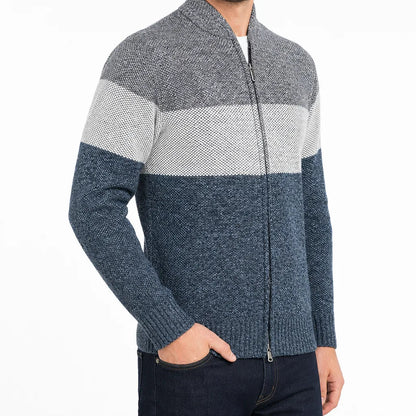 Men's Colorblock Knit Jacket – product view 3 | Hensley London