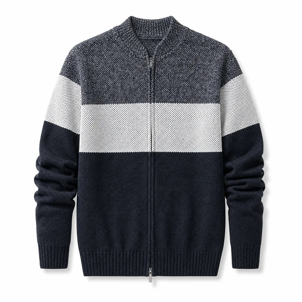Men's Colorblock Knit Jacket – product view 5 | Hensley London