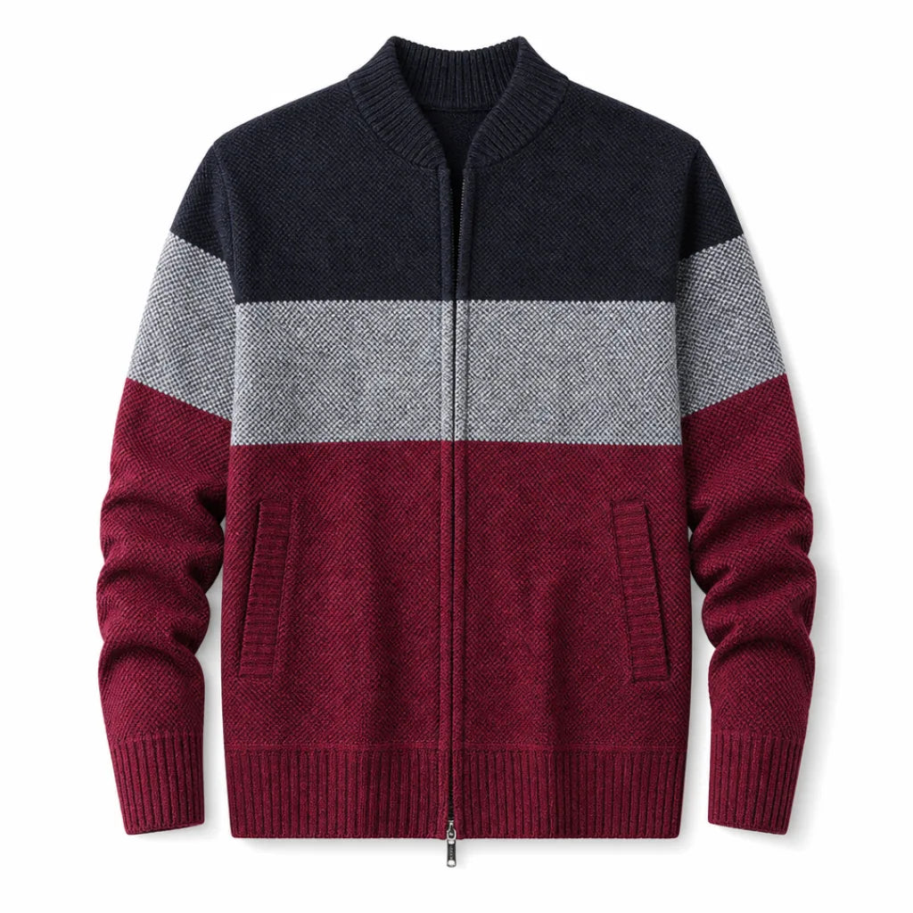 Men's Colorblock Knit Jacket – product view 6 | Hensley London