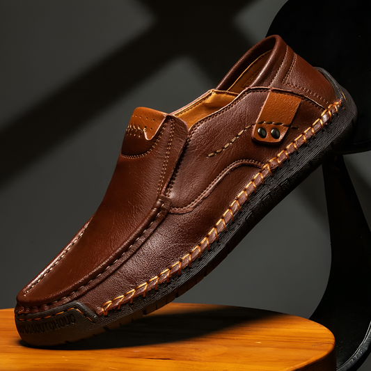 Men's Premium Leather Loafers – front view | Hensley London