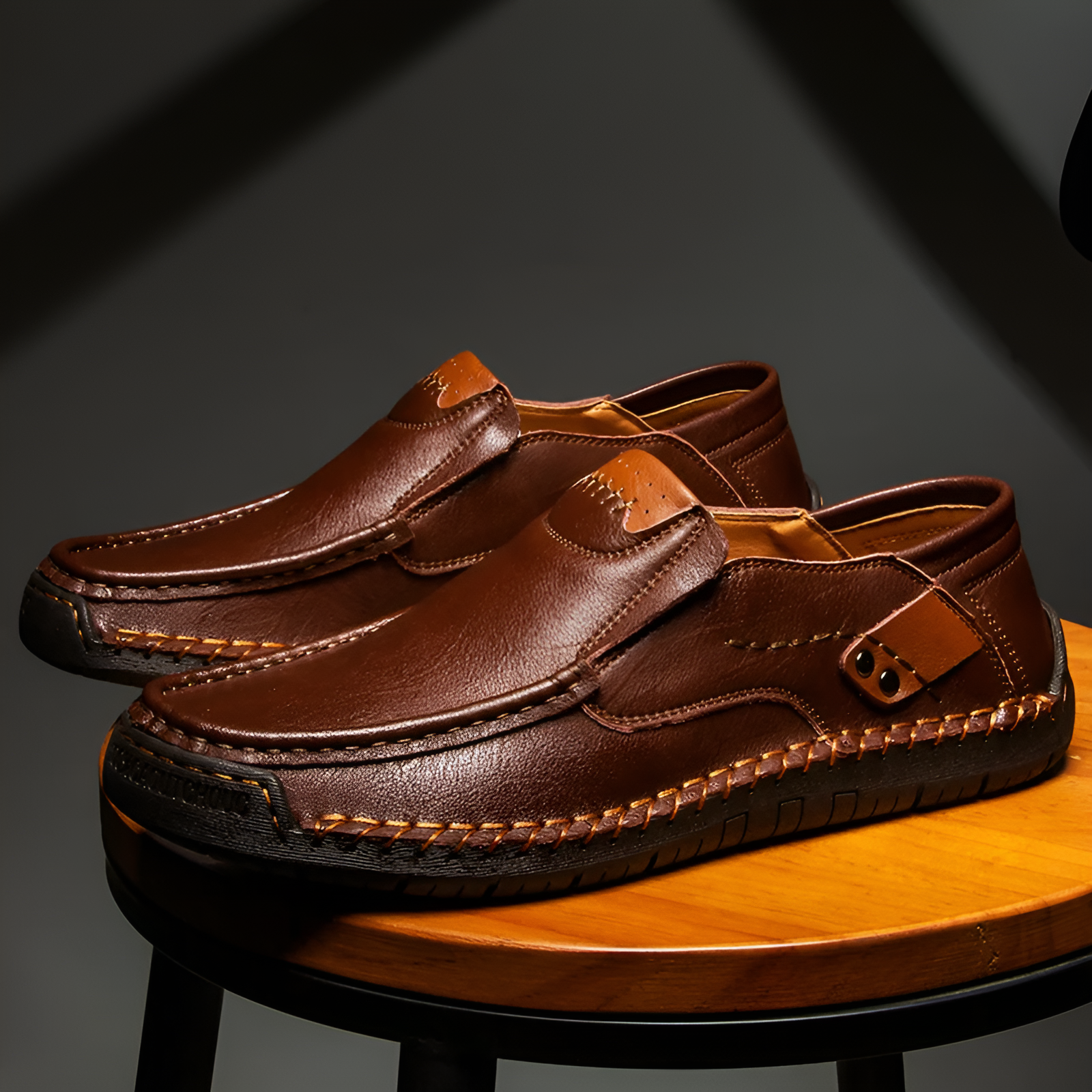 Men's Premium Leather Loafers – side view | Hensley London