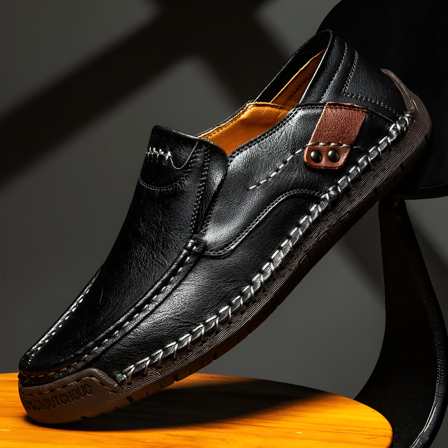 Men's Premium Leather Loafers – angled view | Hensley London