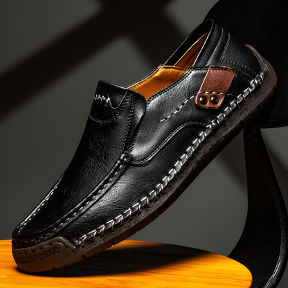 Men's Premium Leather Loafers – angled view | Hensley London