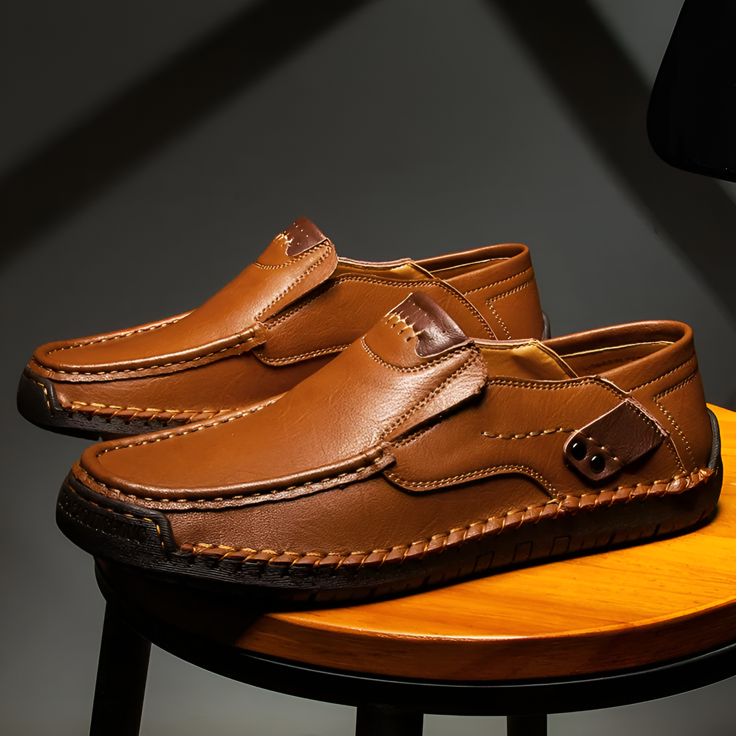Men's Premium Leather Loafers – top view | Hensley London