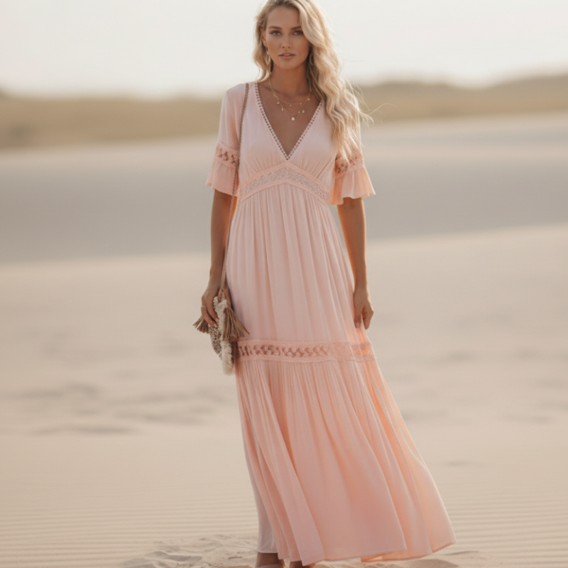Willa White Maxi Dress | Plus Size, Bohemian Lace for Wedding Guests - Image 2