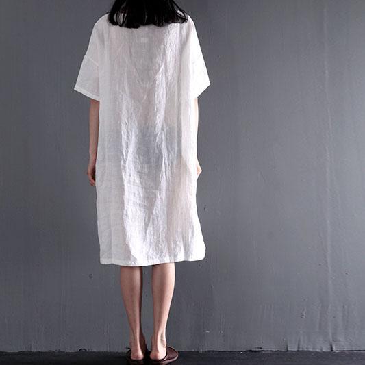 Willa Linen Shift Dress | Plus Size, Summer Maxi - Image 4