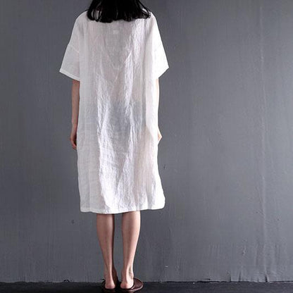 Willa Linen Shift Dress | Plus Size, Summer Maxi - Image 4
