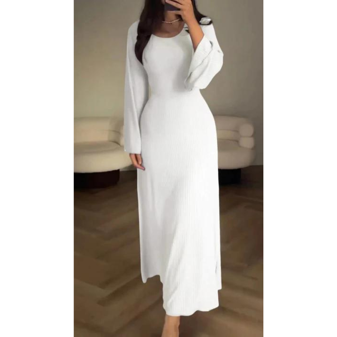 Women's Maxi Dress Black Acrylic Knit-6