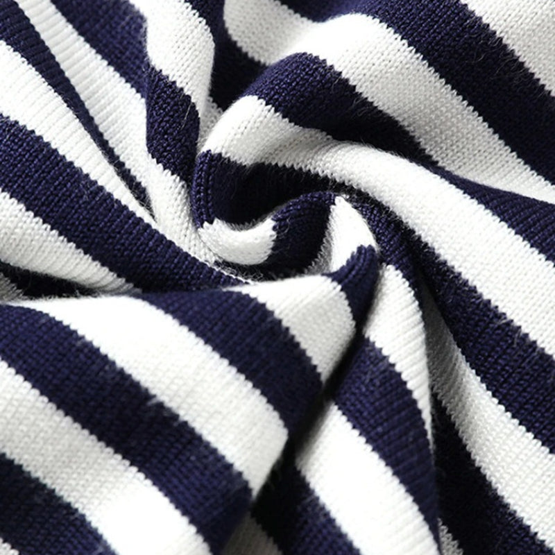 Winter Fashion Striped Pattern Knitted Long Sleeve Pullover Sweaters 4