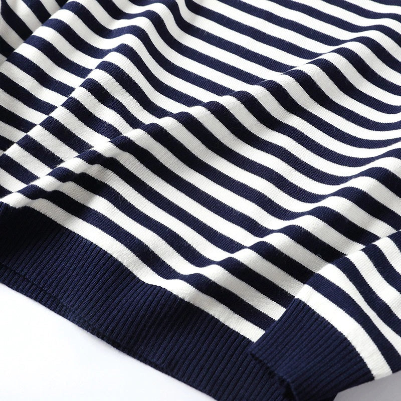 Winter Fashion Striped Pattern Knitted Long Sleeve Pullover Sweaters 5