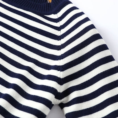 Winter Fashion Striped Pattern Knitted Long Sleeve Pullover Sweaters 6
