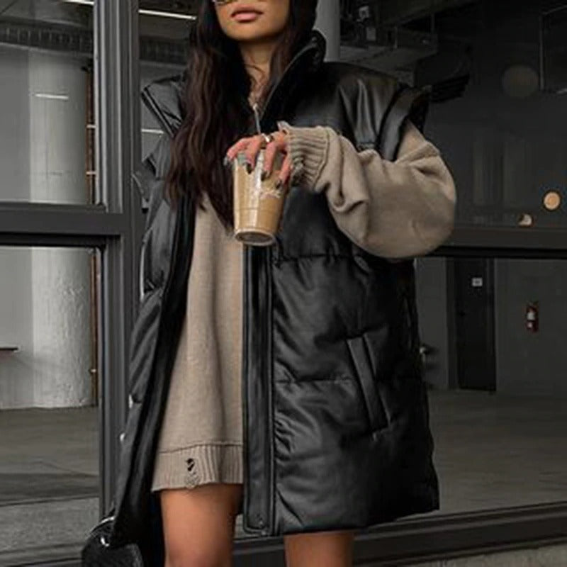 Winter Warmer Zip Through Stand Collar Vest Jackets 2