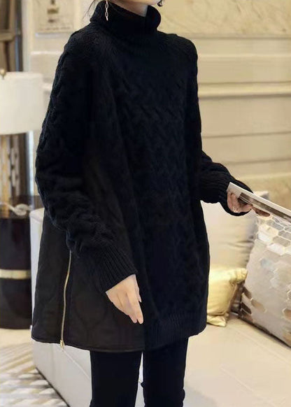 Women's Sweater Chocolate Turtleneck Thick Knit - 2