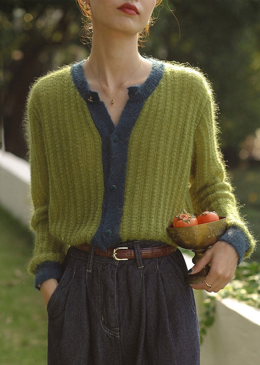 Women's Knit Top Green Long Sleeve Cozy Fit - 1