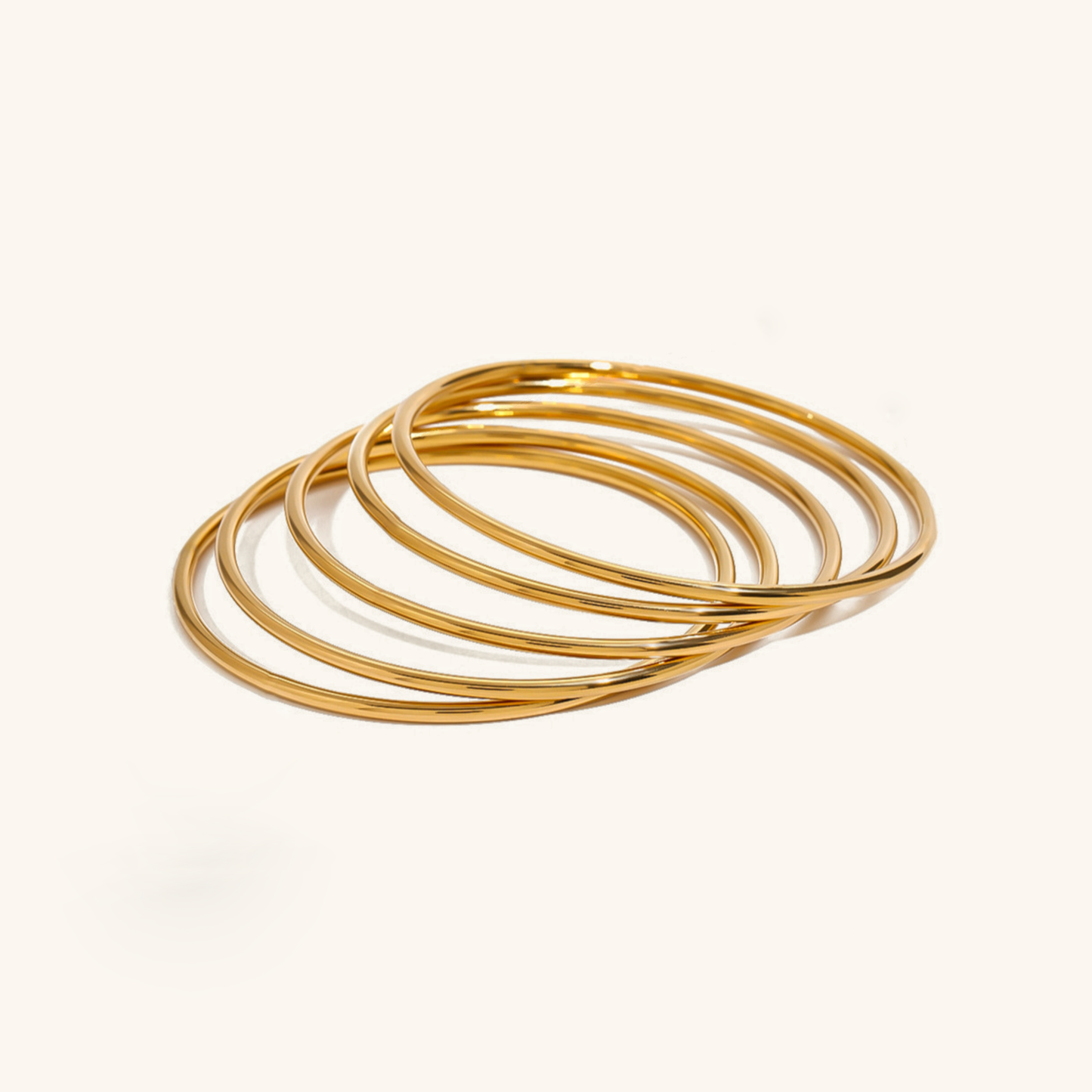 Women's Bangle Set Gold Stainless Steel-Plated 18k 0