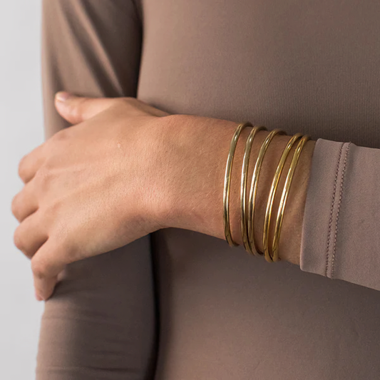 Women's Bangle Set Gold Stainless Steel-Plated 18k 1