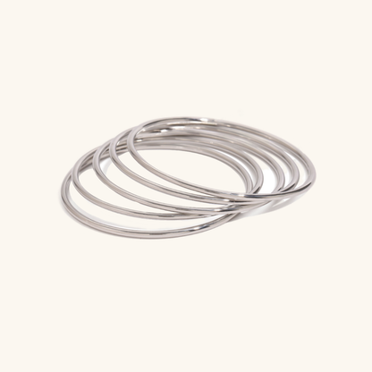 Women's Bangle Set Gold Stainless Steel-Plated 18k 2