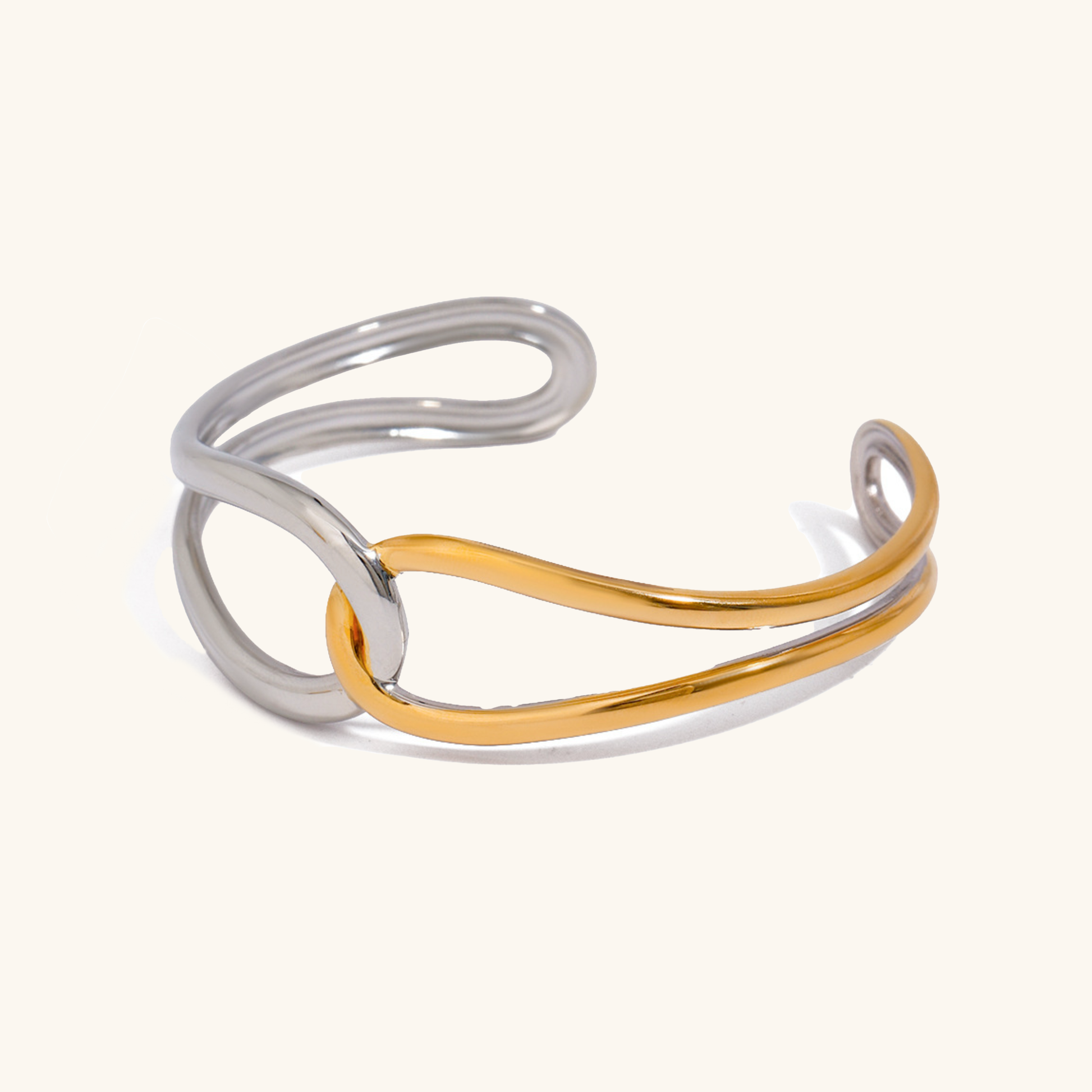 Women's Bangle Two Tone Gold Stainless Steel 0