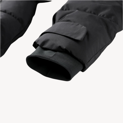 Women's Black Puffer Jacket Waterproof Quilted High Collar - 5