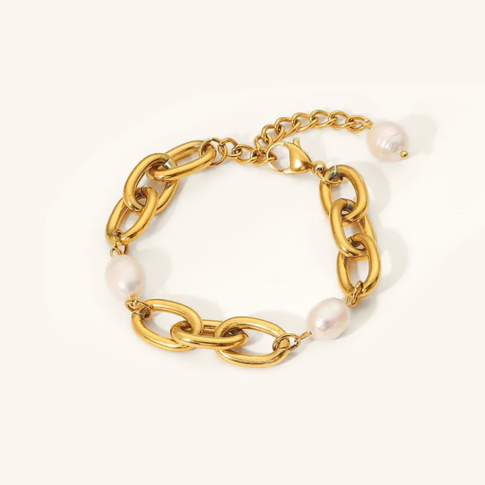 Women's Bracelet Gold Freshwater Pearl Stainless Steel 0