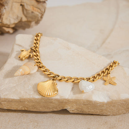 Women's Bracelet Gold Freshwater Pearls Stainless Steel 2