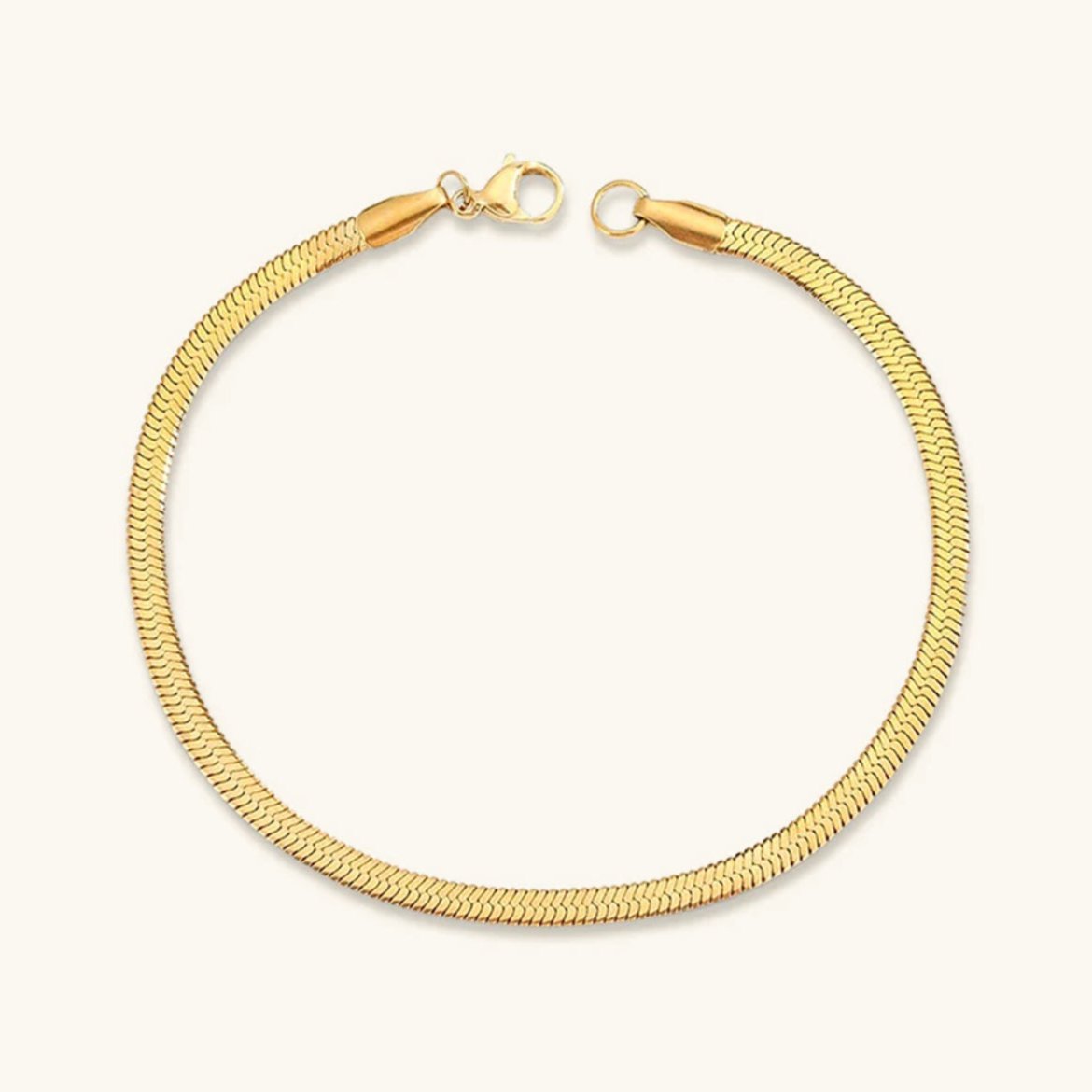 Women's Bracelet Gold Herringbone Stainless Steel Elegant Accessory 0