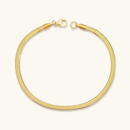Women's Bracelet Gold Herringbone Stainless Steel Elegant Accessory 0
