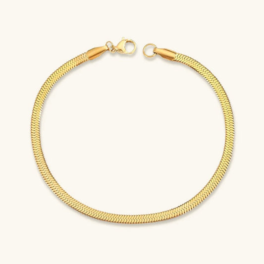 Women's Bracelet Gold Herringbone Stainless Steel Elegant Accessory 0